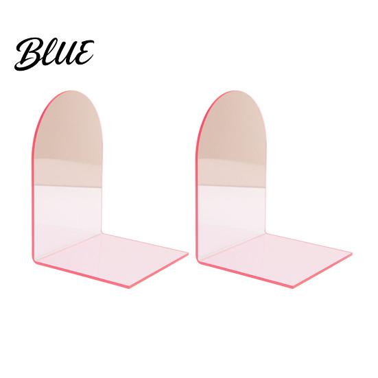 Acrylic Bookends for Shelves 1 Pair Bookends Clear Book Ends Holders Shelves Decorative Arch Home Library Storage Supplies Stopper Bookshelf