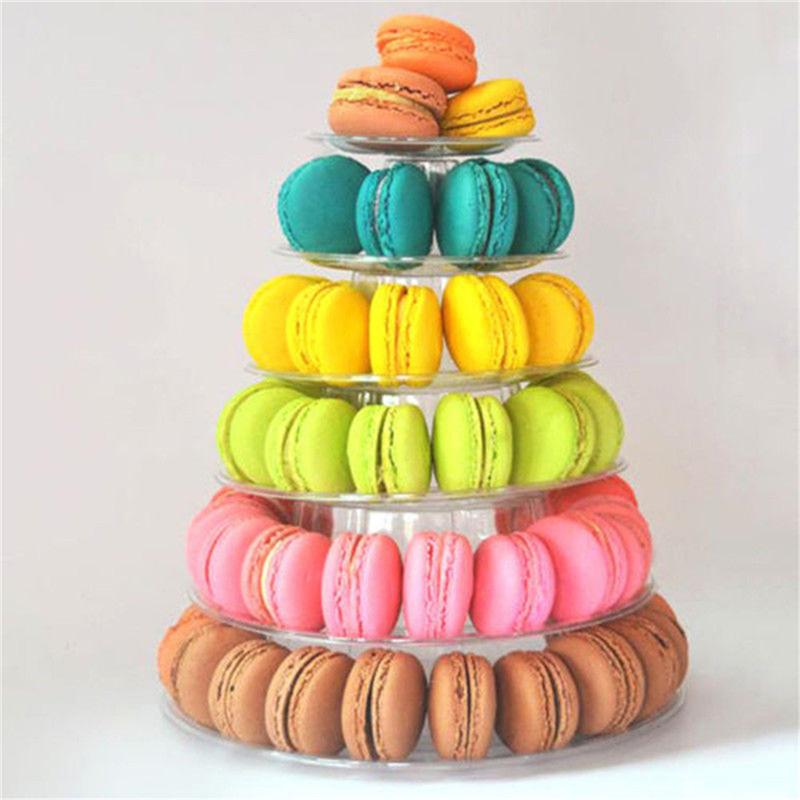 Suport Display Macaron Turn Cupcake Rack Suporturi Tort Tavă PVC pentru Nuntă Petrecere Zi de Naștere Unelte Decorare Tort Ustensile Copt Ustensile Tort