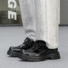 Men's British Style Black Patent Leather Dress Shoes 4CM Elevator Oxfords with Anti-Slip Sole Thick Sole Height Increasing Forma