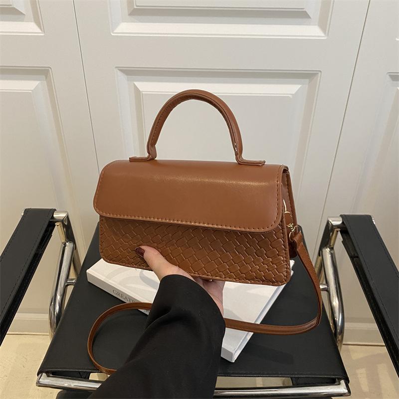 Foreign-style texture small square bag fashion shoulder messenger bag casual literary minimalist style women's handbag