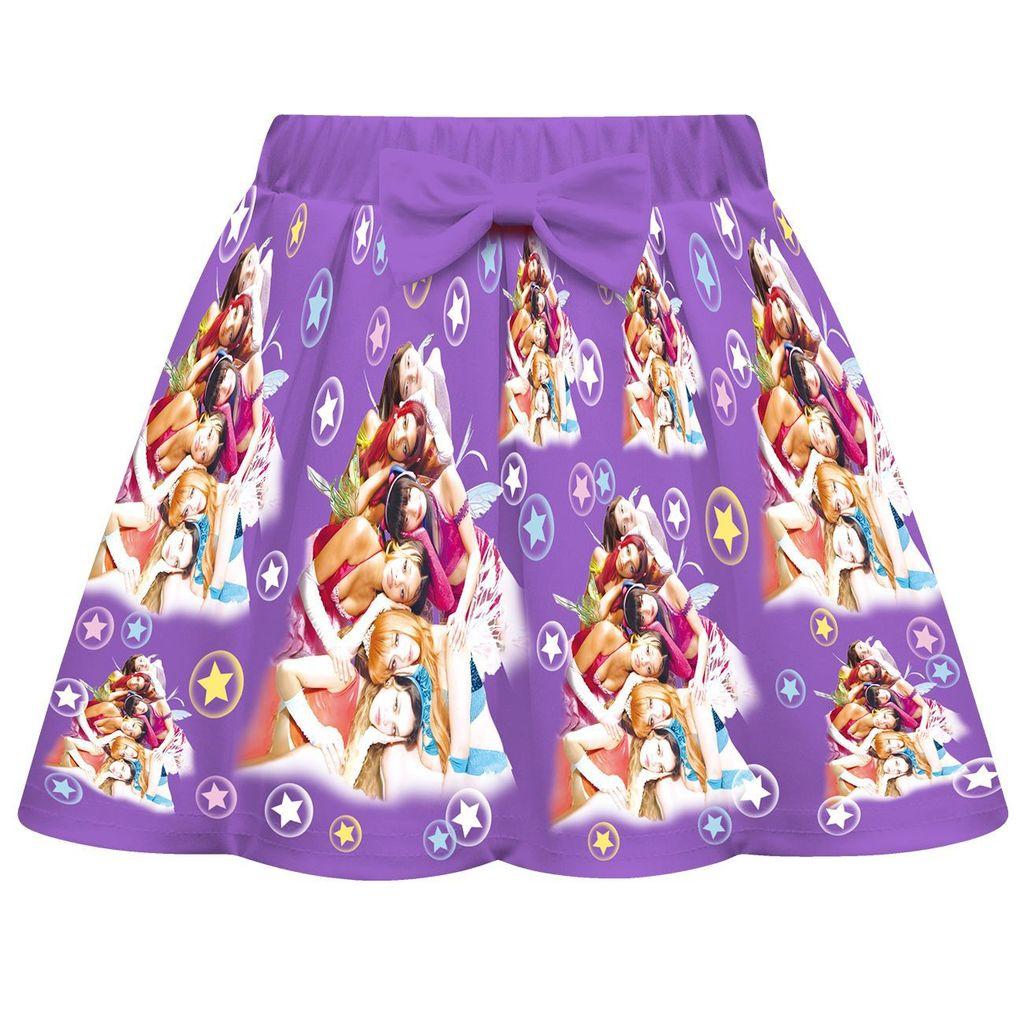 3 Stück/Sets Kinder Mädchen KATSEYE Pop-Sänger Druck Kurzarm T-Shirt Rock Tasche Set