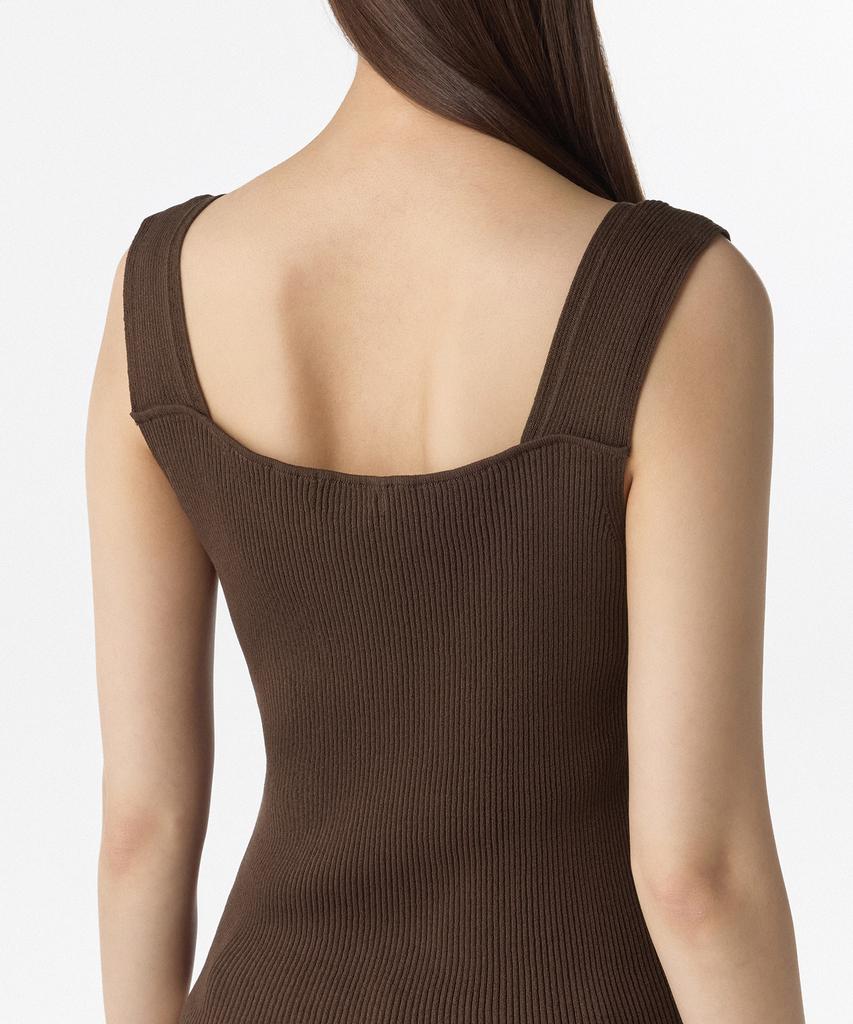 MUSINSA STANDARD WOMAN Women'S Ribbed V-Neck Knit Sleeveless Top [Brown]