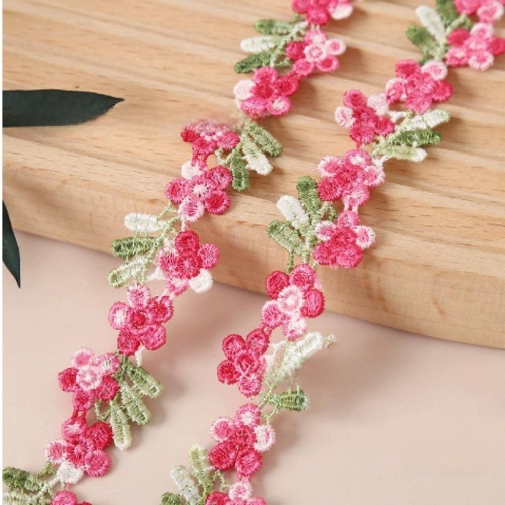 Water-soluble Flower Lace Trim 2cm Wide Small Floral Lace Embroidered Lace Trim  Sewing Projects