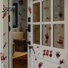 Immersive Horror Party Supplies Halloween Stickers, with Spooky Handprints Footprints Printed, PVC Scary Footprint Decals Self-adhesive Decals,