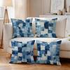 4pcs Blue Abstract Painting Cushions Pillowcase Polyester Cushion Cover Throw Pillow Pillowcover Home Car Sofa Decor