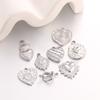3Pcs Sweet Heart Charms Stainless Steel 3D Lucky Sacred Heart Pendants Handmade Jewelry Making Accessories DIY Necklace Earrings