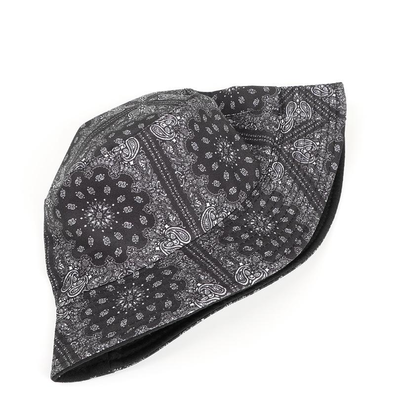 Unisex Trendy Versatile Sunshade Bucket Hat with Cashew Flower,Double-sided Sun Hat for Outdoor Vacation Travel