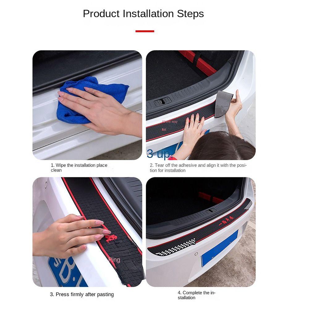 90*7cm Bil Bakre Bagageutrymme Skydd Stötfångare Gummi Anti-repa Bil Dörr Sidokjol Auto Tillbehör Halkfri Matta Skydd Bakre Gummi Stötfångare