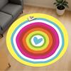 1pc Heart Colorful Round Chair Mat Area Rug - Non-Slip, Floor Mat for Office, Bedroom, and Indoor Decor C1125025