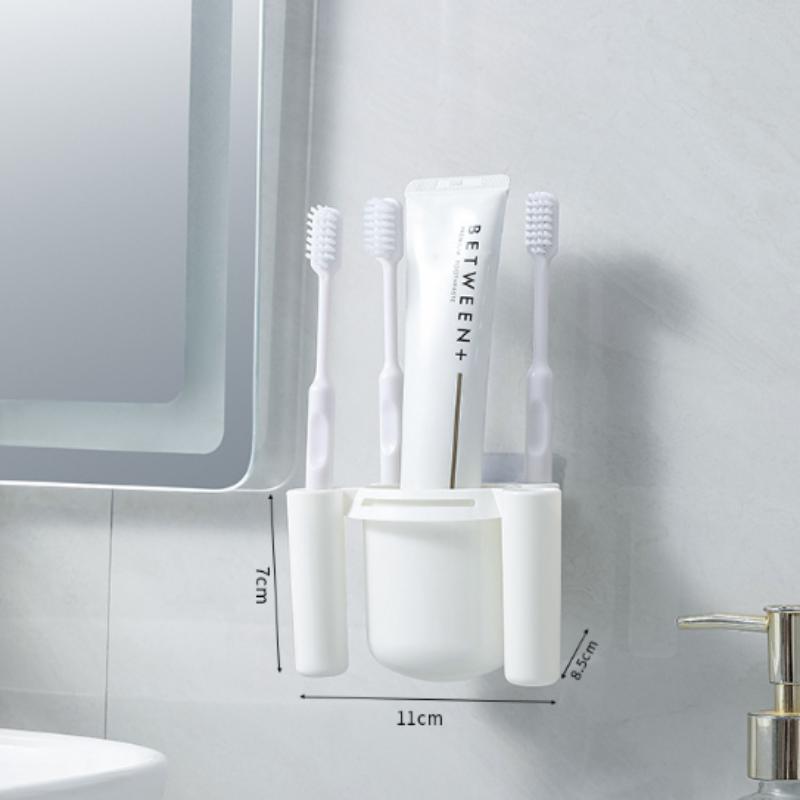 1Pcs Wall-Mounted Toothbrush Holder Toothbrush Cup Small Self-Adhesive Storage Box For Home Bathroom Kitchen