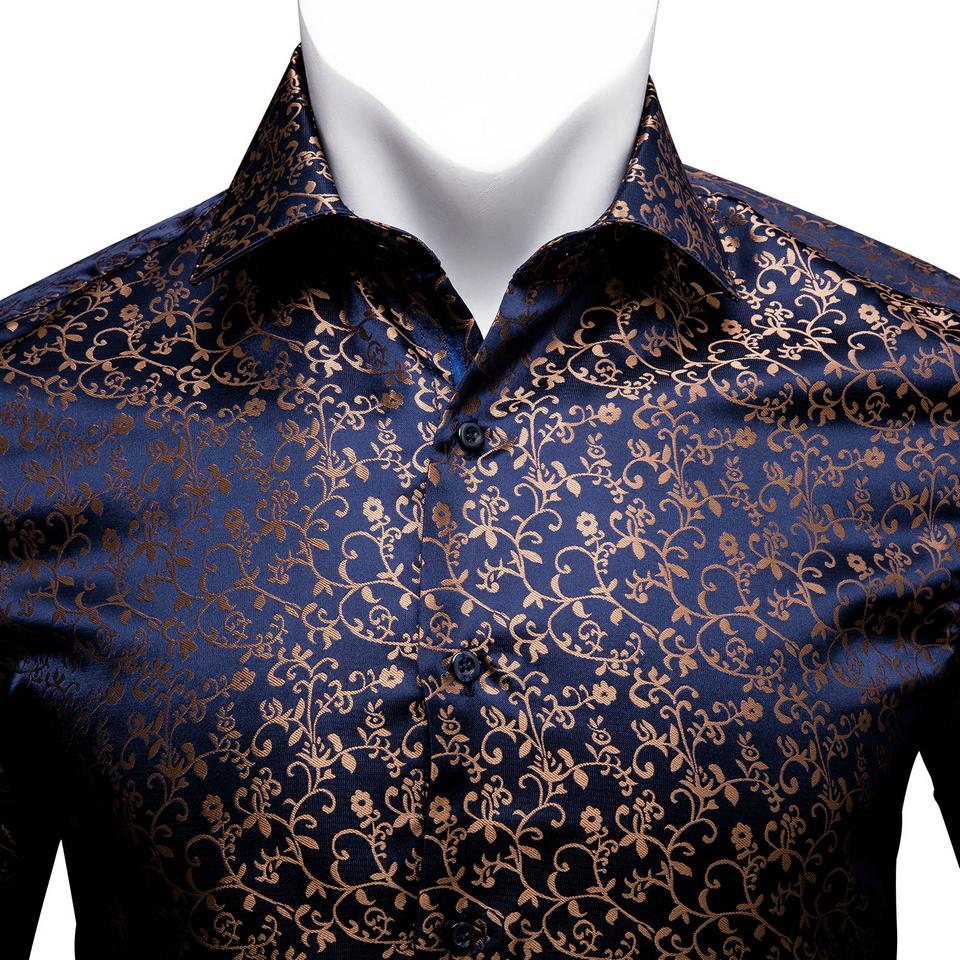 Buy Barry.Wang Mens Floral Shirt Blue 