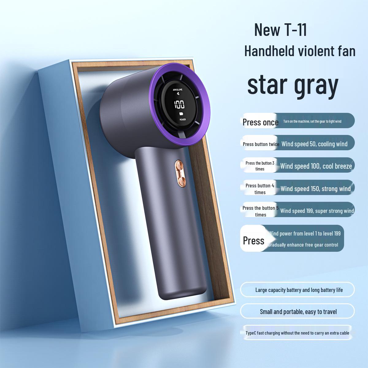 2025 High-Speed USB Rechargeable Handheld Mini Fan - Powerful Wind Turbine Design for Southeast Asia