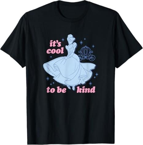 Princess Cinderella Its Cool To Be Kind Black TShirt S