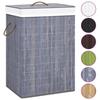 VidaXL Panier à linge avec une seule section bambou gris 320755