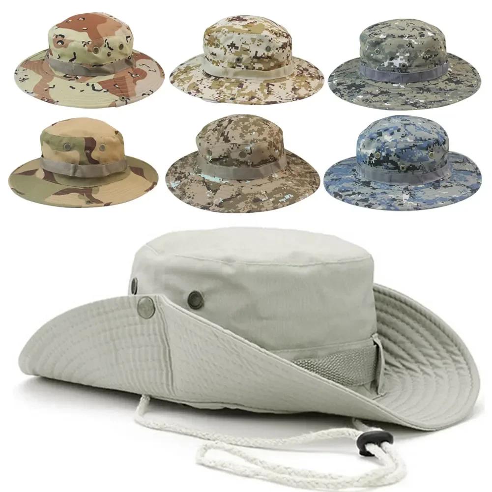Camouflage Boonie Hut Taktische Fischerhüte Panama Sommerkappe Jagd Wandern Outdoor Camo Sonnenschirme Herren