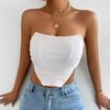 European and American Women's Clothing Sexy Backless Retro Tube Top Short Strapless Sleeveless Outer Bottom Vest