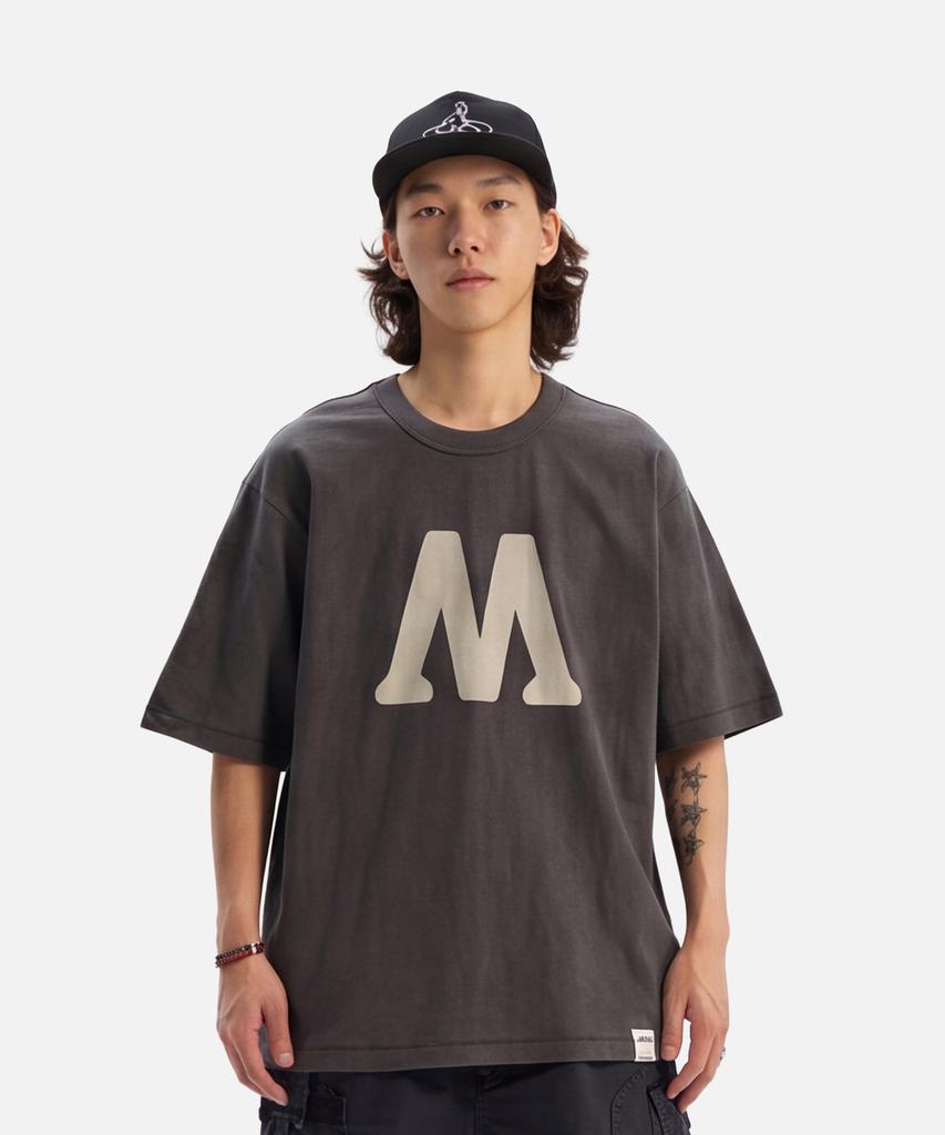 Mideueobdeiteu Vintage Varsity Lettering Tee Black