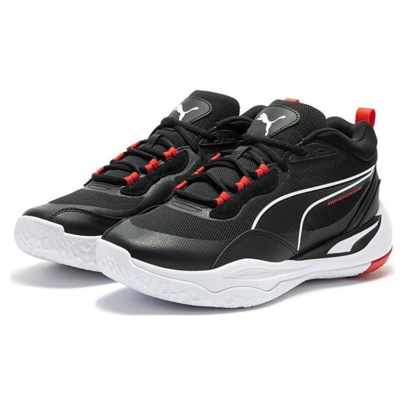 Puma Playmaker Pro Mens Low Top Basketball Shoes Black Red 377572-13