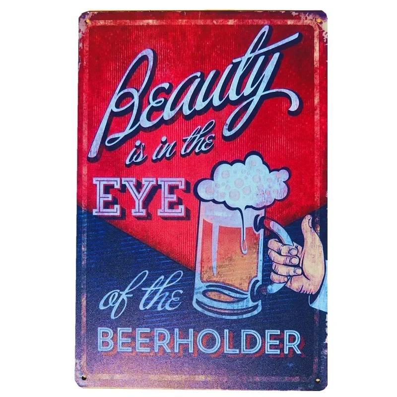 Vintage Beer Metal Tin Signs Wine Alcohol Drinker for Bar Pub Club Man Cave Kitchen Wall Decor Plaque 8x12 Inch