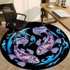 1pc Koi Fish Design Chair Carpet for Office, Round Non Slip Durable Large Size Office Carpet, Suitable for Office