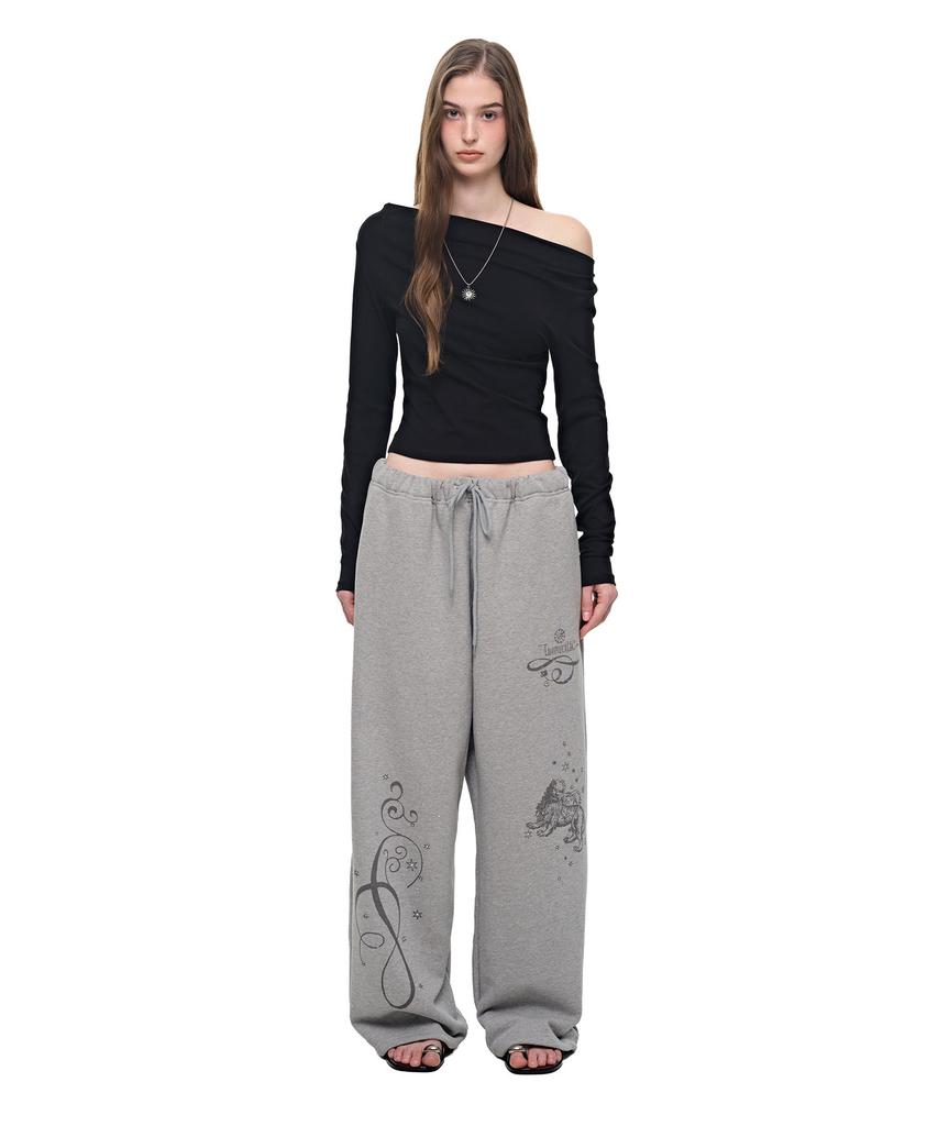TOOMUCHTAX Ornament 02 Sweatpants Melange Gray
