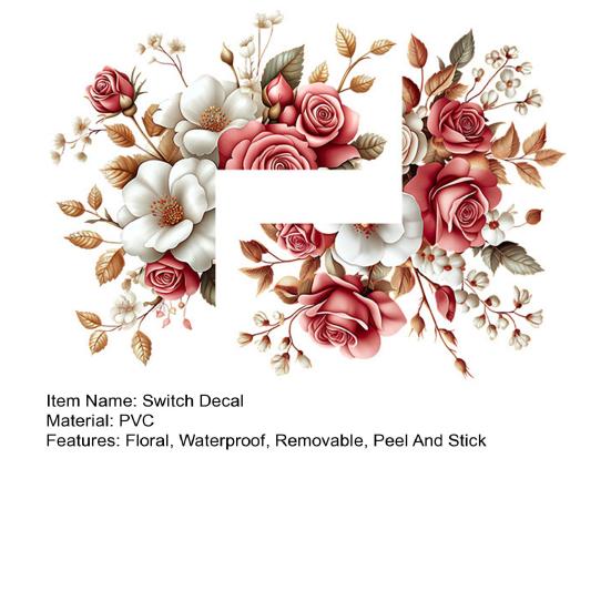 Removable Flower Switch Sticker Waterproof Peel And Stick Light Switch Decal for Living Room Bedroom Bathroom Kitchen Decor