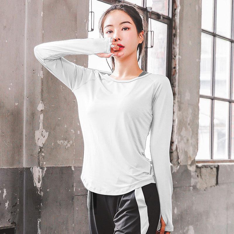 Women's Quick Dry Slimming Long Sleeve Yoga & Running Top - Plus Size, Autumn Style
