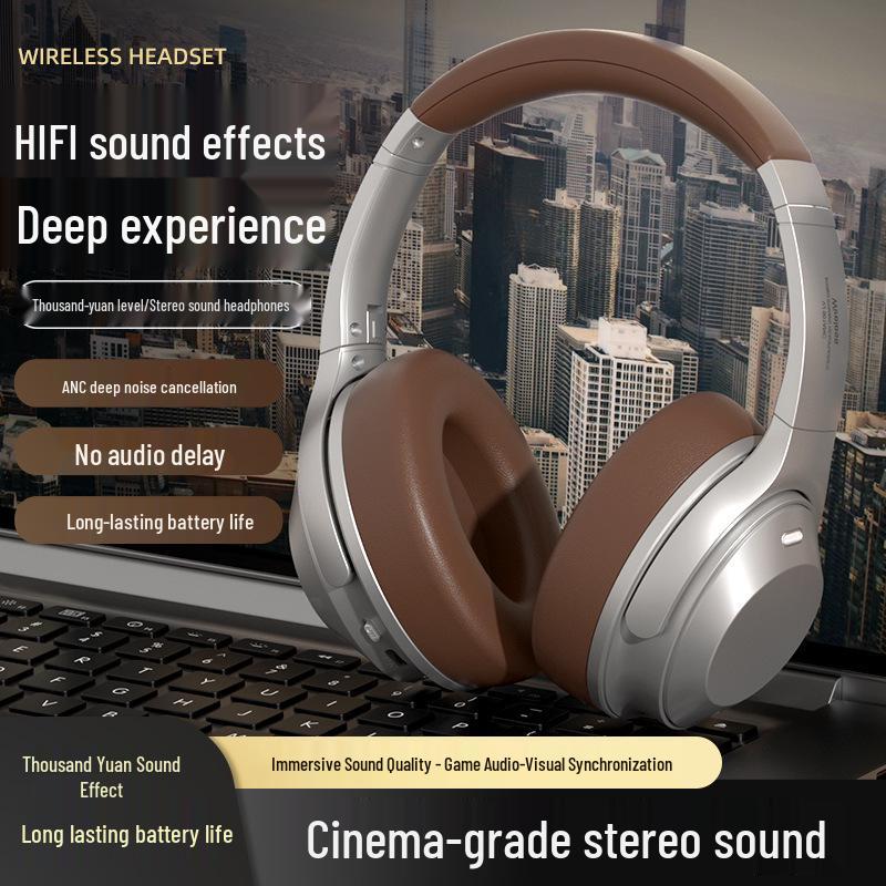 New Wireless Over-Ear Noise-Canceling Sports Headset with Heavy Bass and Extended Battery Life