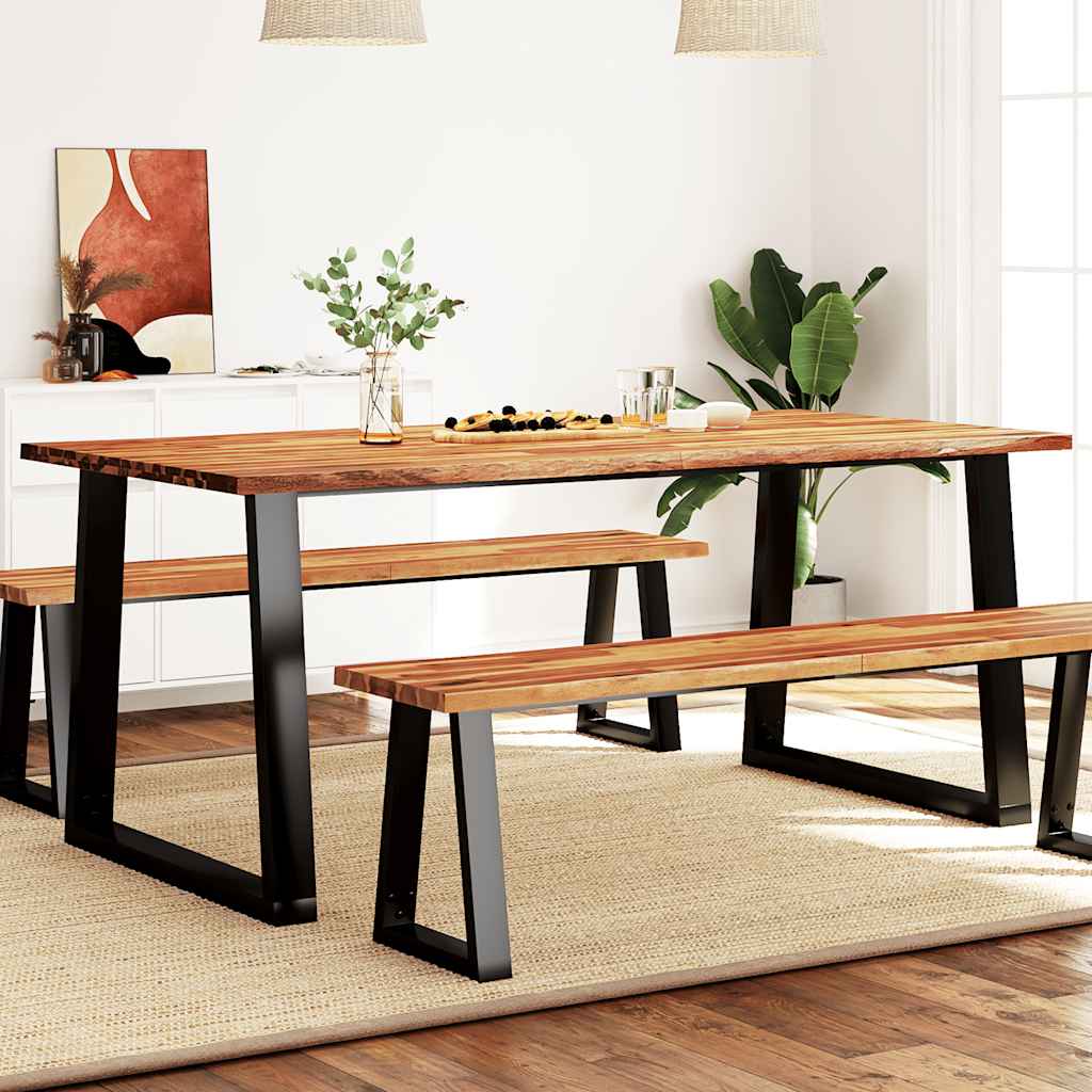 Dining Table with Live Edge 180 x 90 x 75 cm Solid Acacia Wood