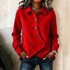 Womens Wool Blend Coat 2026 Fall Winter Solid Color Asymmetrical Loose Fit Trench Style Outerwear