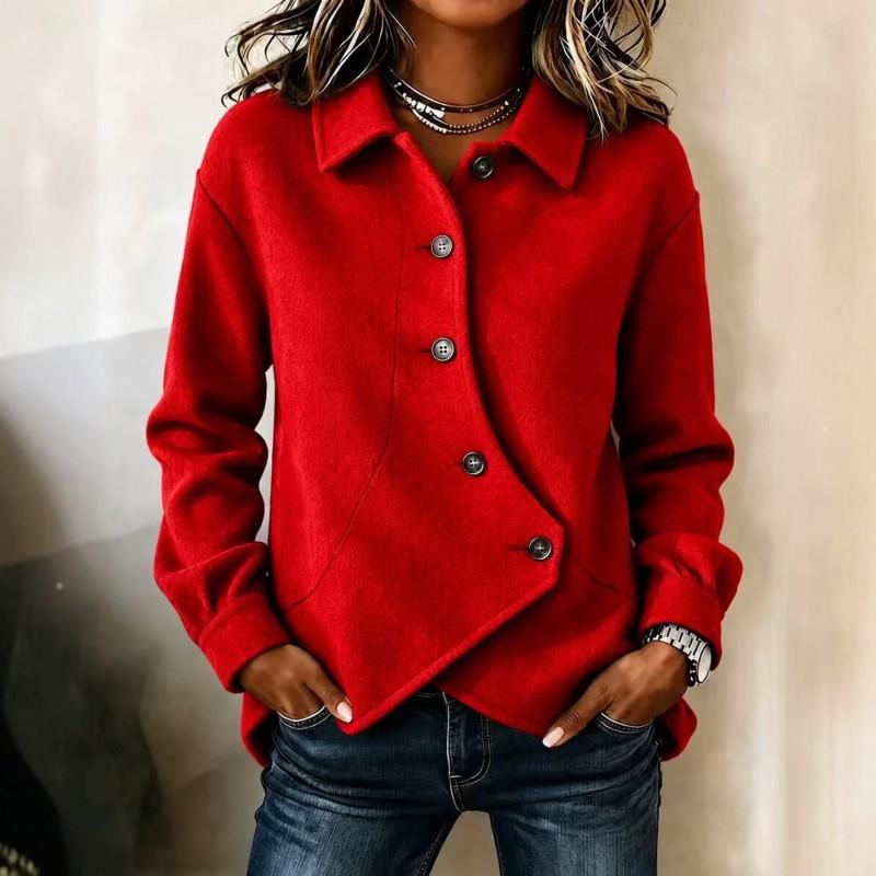 Womens Wool Blend Coat 2026 Fall Winter Solid Color Asymmetrical Loose Fit Trench Style Outerwear
