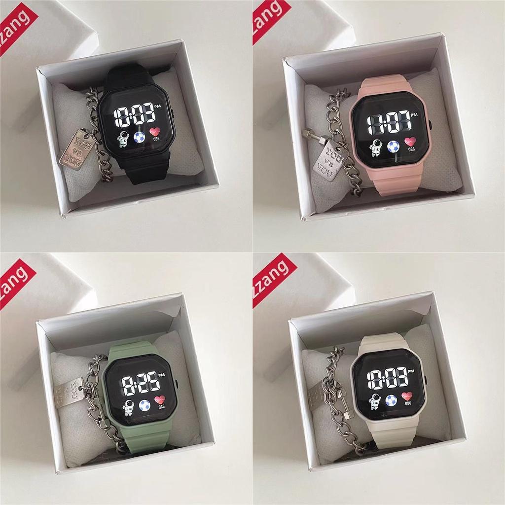 Fashionable Sporty Square Dial Women's Watch Waterproof Led Digital Display 30m Water Resistance