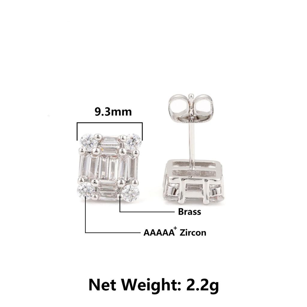 Zircon Blanc Vente en Gros Boucles d'Oreilles Puces Argent 925 Femme Occidentales