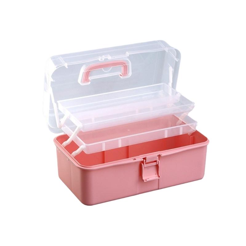 Multifunction Storage Box 3 Layer Storage Case Practical Plastic  Storage Box Medicine Storage Box for School Office