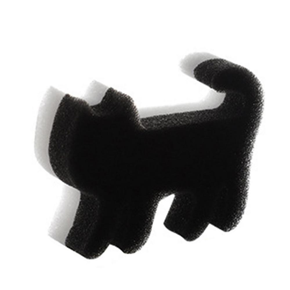 6PCS Cute Cat Shape Sponge 2Layer Sponge Strong Water Absorption Dishwashing Sponge Kitchen Cleaning Tool чёрный
