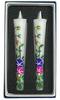 Flower Candles, Morning Glory Design, Hand-Painted Japanese Candles, Set of 2 #3057