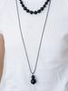 Love Me Monster Two Ball Onyx Long Strap Necklace (L261Mnk180)