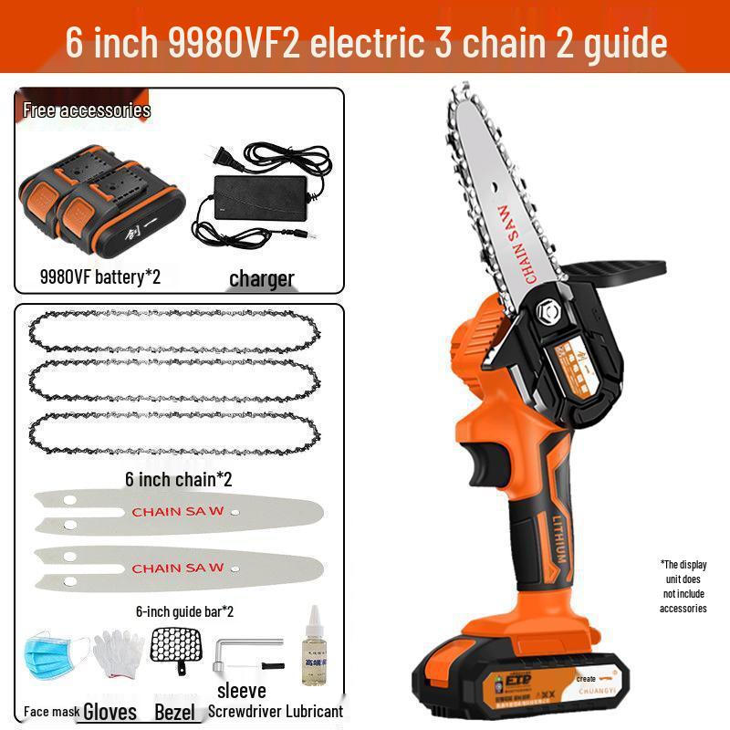Chuangyi 6" & 12" Cordless Electric Chainsaw for Tree Logging and Woodworking