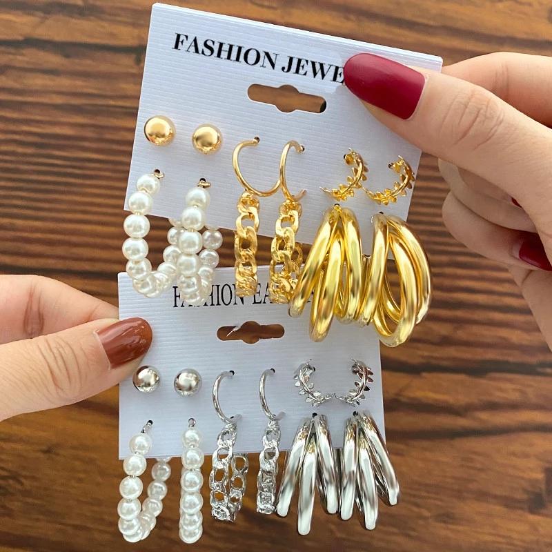 Metal Earrings Set Wholesale Trendy Colorful Butterfly Vintage Earring Set For Women Elegant Heart Dangle Wedding Party Jewelry