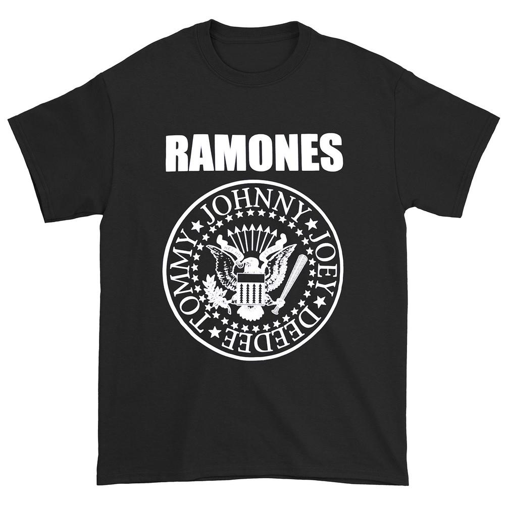 Ramones Ramones Печать Логотип Футболка Большая Черная Унисекс Футболка XXXXL