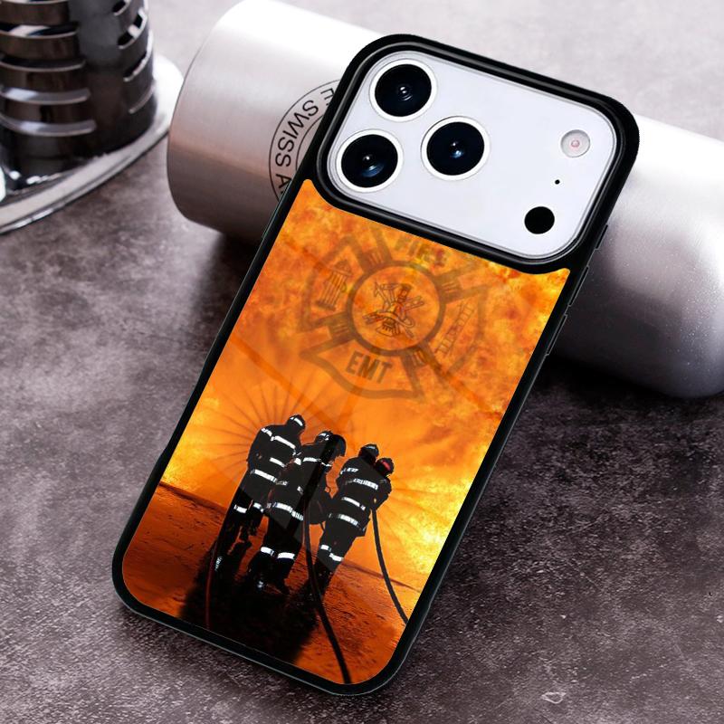 Firefighter Fire Department Fireman Phone Case for iPhone 17 16 15 Pro Max Air 14 13 12 11 Plus Shockproof Cover