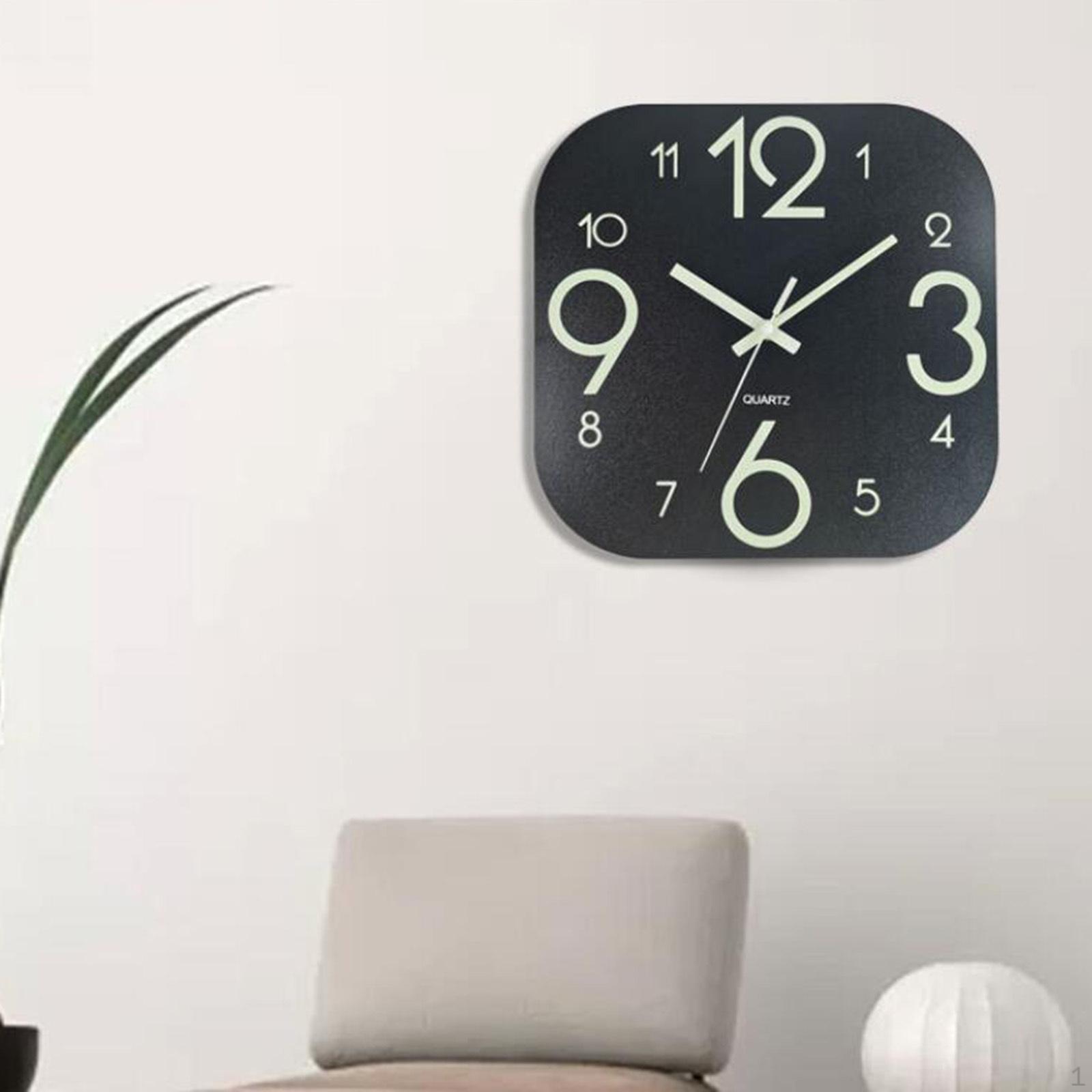 

Часы, 30 см, деревянные светящиеся, декоративный ночник для школы, кухни, спальни, гостиной и дома Black Large Numerals