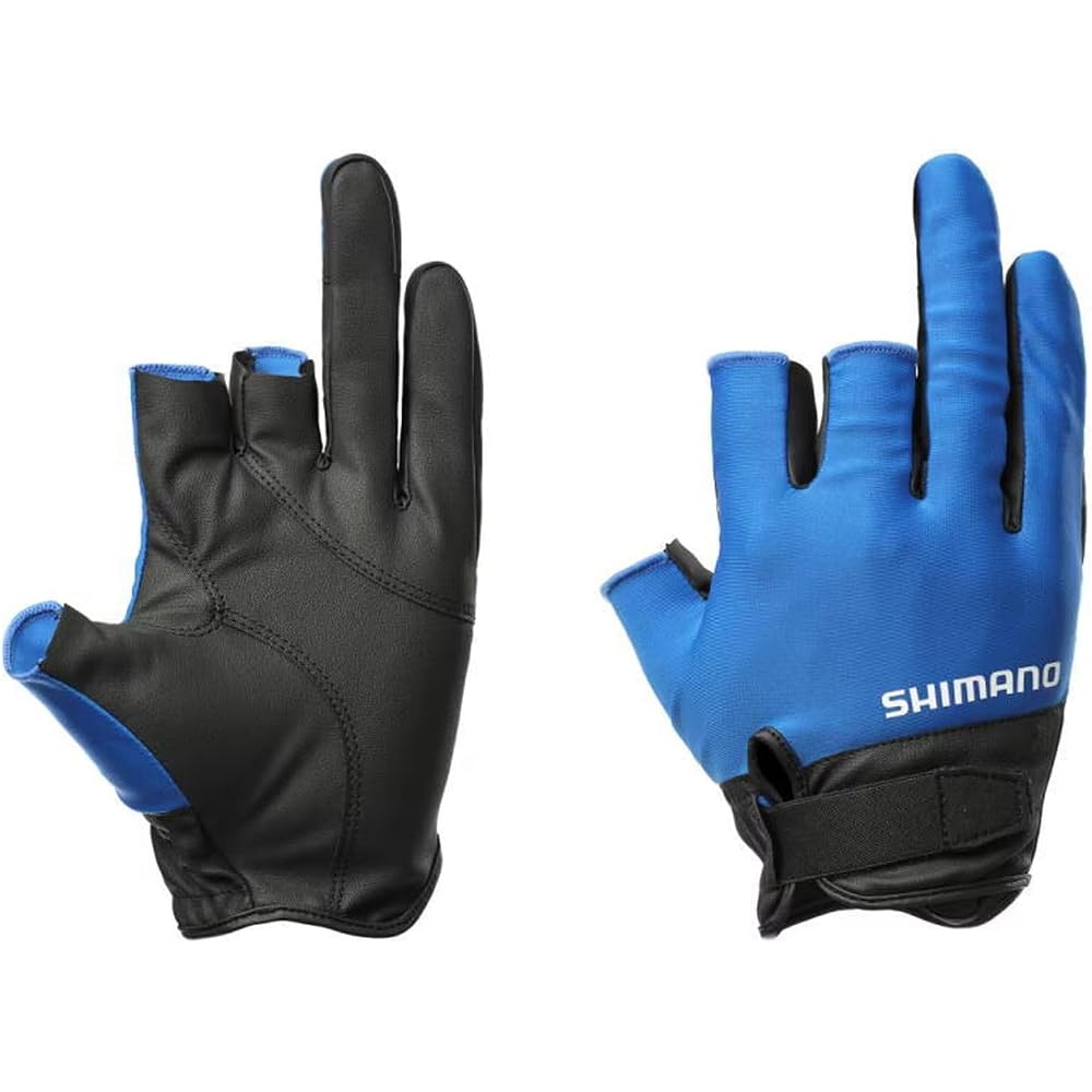 Shimano 01 Basic Gloves Three Finger Cut GL-008Y Blue XL