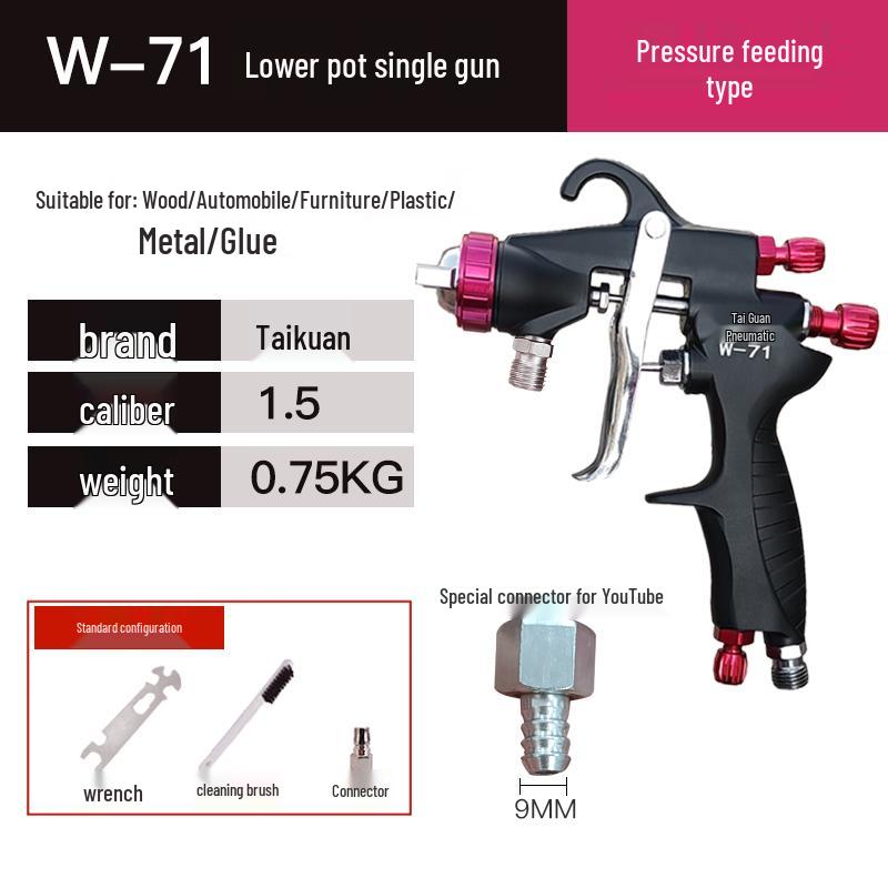 

Пневматический краскопульт с нижним бачком для нанесения краски и грунтовки на автомобили