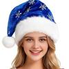 Decorative Sequin Christmas Hats Santa Hat with Red Sequin, Plush Velvet Party for Holiday Favors Adults, Festive Costume Accessory Xmas New Year Gift
