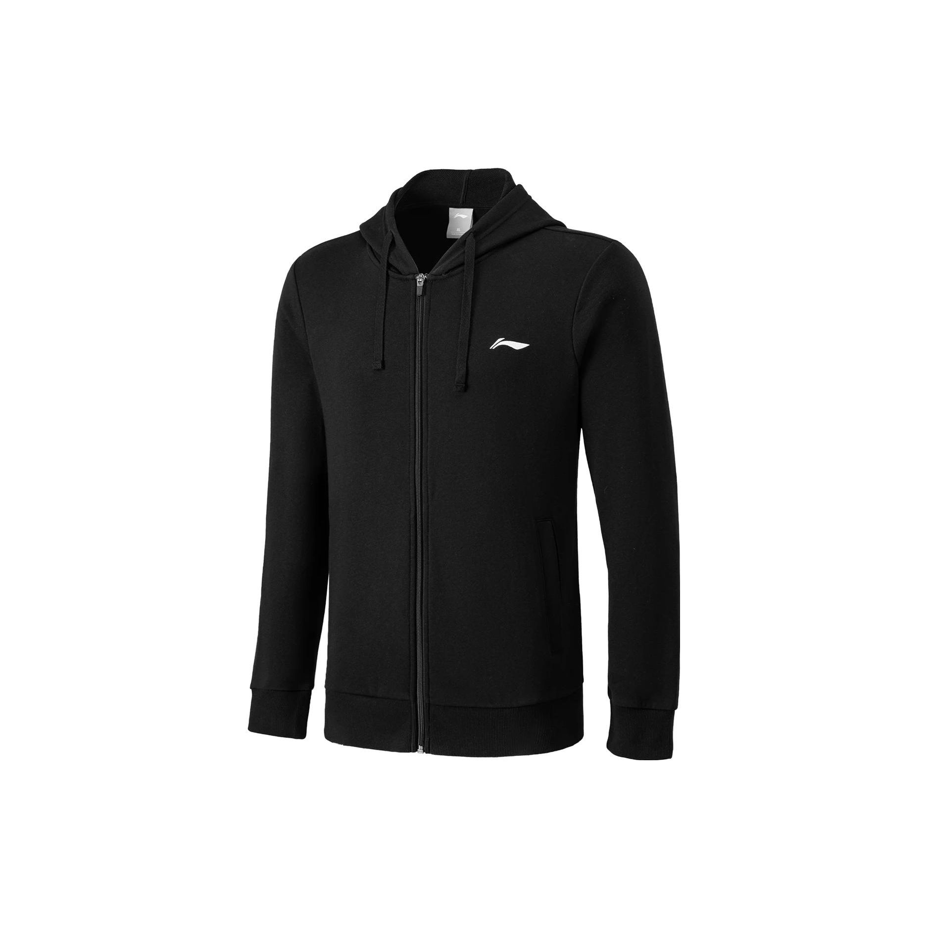 

Толстовка с капюшоном с логотипом Li Ning Badminton Series однотонная мужская черная AWDQC49-1 XL