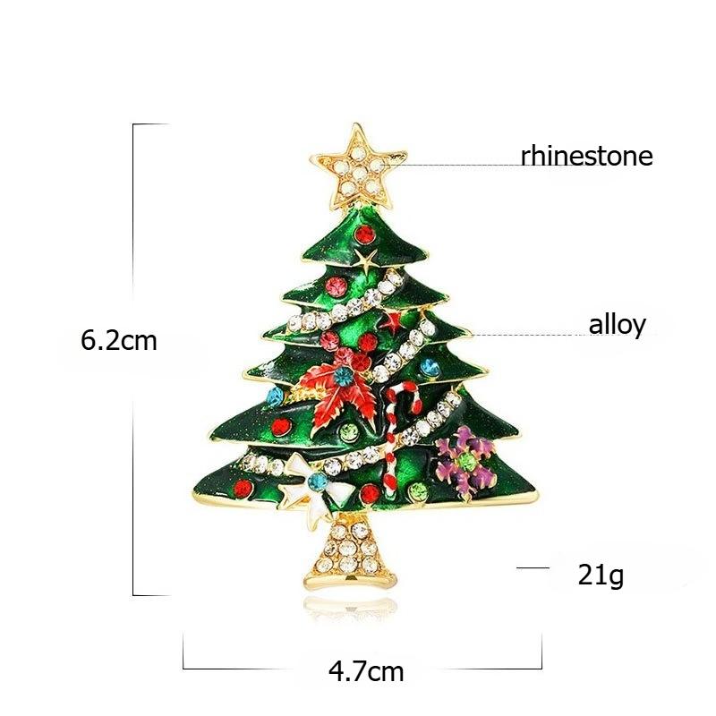 Christmas diamond studded brooch, Christmas tree brooch, autumn and winter coat sweater brooch, clothing accessories
