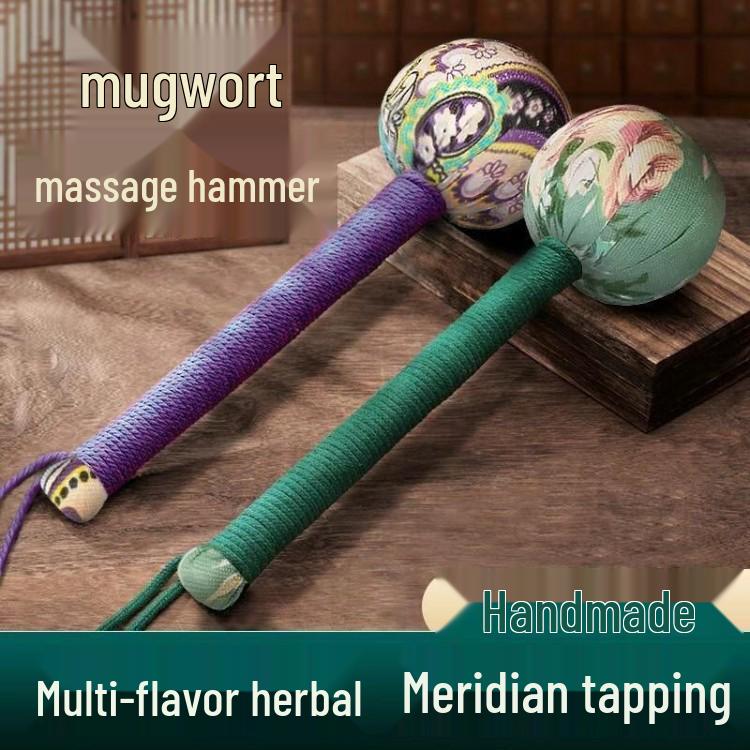 Mugwort Meridian Tapping Hammer: Traditional Souvenir Massage Tool for Neck and Shoulders