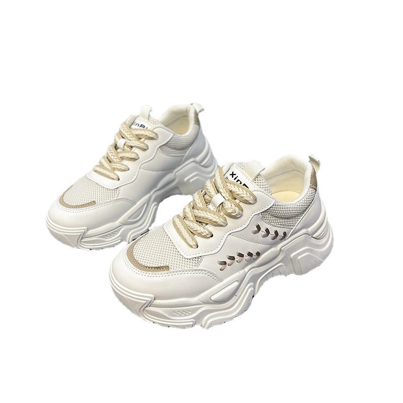 Women's Vulcanized Shoes 2024 Spring and Autumn Hollow Mesh Shoes of Women Lace-Up Sneakers Casual Shoes Femmes Tennis Shoes