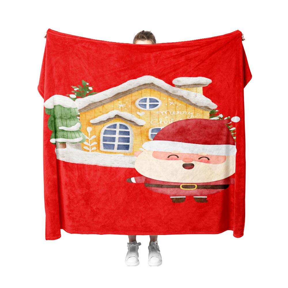 Tuniu Cute Christmas Plush Blanket for Sofa Bed Room Warm Soft Fleece Throw Blanket Gift